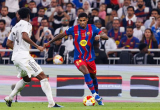 מרכוס רשפורד במדי ברצלונה מול ריאל בגמר הסופר קופה (צילום: Eurasia Sport Images)