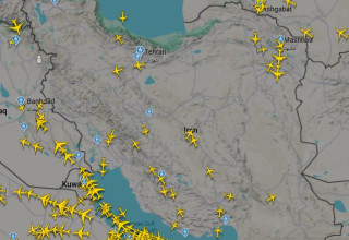 חזרת הטיסות לשמי איראן, 15.01.26 (צילום: flightradar24)