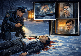 חקירת רצח בליל שלג (צילום: AI)