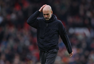 פפ גווארדיולה יוצא מאוכזב מהדרבי של מנצ'סטר (צילום: James Gill - Danehouse)