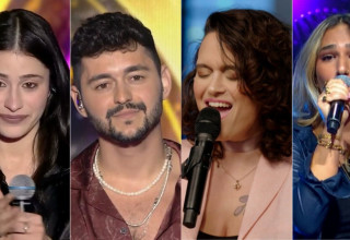 אלונה ארז, גל דה פז, נועם בתן, שירה זלוף מתוך "הכוכב הבא לאירוויזיון" בקשת 12 (צילום: צילום מסך קשת 12)