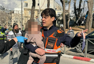 זירת האירוע במעורבות חומר מסוכן בירושלים (צילום: איחוד הצלה)