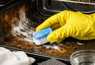 ניקוי תנור עם טבלית למדיח (צילום: AI)