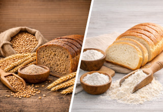 קמח מלא וקמח לבן (צילום: AI)