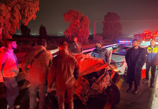 זירת התאונה ליד צומת הסרגל (צילום: תיעוד מבצעי מד"א)