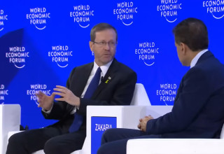 נשיא המדינה יצחק הרצוג בראיון ל-CNN בפורום הכלכלי בדאבוס (צילום: צילום מסך יוטיוב)