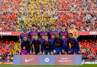 שחקני ברצלונה (צילום: Gettyimages)