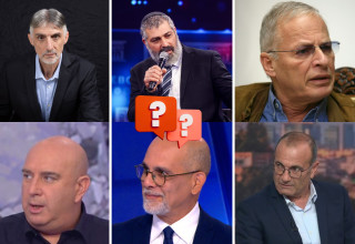 ניר דבורי, אהוד יערי, צביקה יחזקאלי, בני סבטי, באבק יצחקי, עוזי רבי (צילום: פלאש 90, צילום מסך)