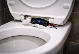 מצלמה נסתרת באסלה ציבורית (צילום: AI)