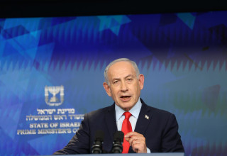 ראש הממשלה בנימין נתניהו במסיבת עיתונאים (צילום: נעם ריבקין פנטון/הארץ/פול)