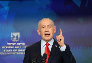 ראש הממשלה בנימין נתניהו במסיבת עיתונאים (צילום: נעם ריבקין פנטון/הארץ/פול)