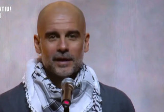 פפ גווארדיולה באירוע צדקה למען פלסטין (צילום: צילום מסך, מתוך X (לשעבר טוויטר))