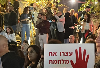 עצרת מחאה על הטיפול באלימות בחברה הערבית (צילום: רוני שמואלי)