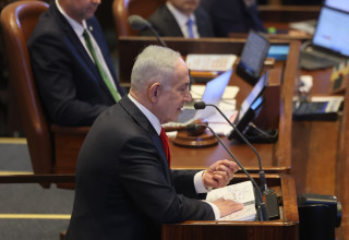 בנימין נתניהו במליאת הכנסת (צילום: מארק ישראל סלם)