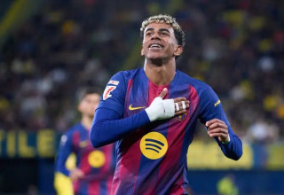 וגם חגג. לאמין ימאל (צילום: GettyImages, Mateo Villalba)