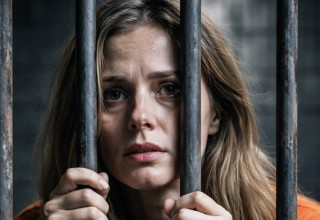 אישה בכלא (צילום: AI)