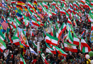 הפגנת מחאה נגד השלטון האיראני במינכן (צילום: רויטרס)