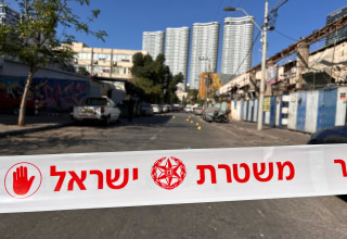 זירת האירוע בתל אביב (צילום: אבשלום ששוני)