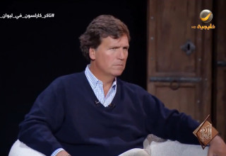 טאקר קרלסון בריאיון (צילום: צילום מסך)