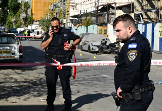 זירת הרצח בתל אביב (צילום: אבשלום ששוני)