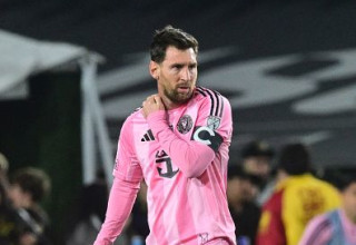 ליאו מסי במדי אינטר מיאמי (צילום: FREDERIC J. BROWN)