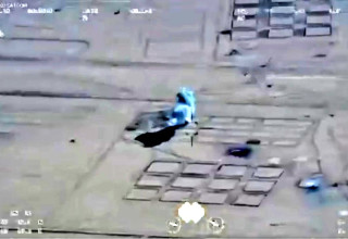 יעד הפגיעה המשוער בתרגיל משמרות המהפכה (צילום: רשתות חברתיות)