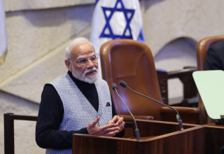 ראש ממשלת הודו נרנדרה מודי בכנסת (צילום: מרק ישראל סלם)