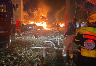 זירת הפגיעה בתל אביב (צילום: תיעוד מבצעי מד"א)