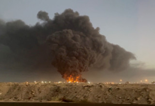 תקיפה שדה גז סעודי של אראמקו על ידי איראן (צילום: רשתות ערביות)