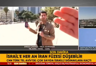 הכתב הטורקי שנעצר בשידור חי מול הקריה (צילום: צילום מסך)