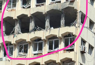 משרדי חמאס בצידון שהותקפו על ידי ישראל (צילום: רשתות חברתיות, שימוש לפי סעיף 27 א')