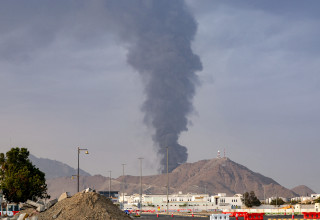 תקיפה איראנית באמירויות (צילום:  Fadel SENNA / AFP via Getty Images)