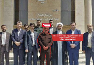 מפקד חיל האוויר של משמרות המהפכה, אמיר עלי חאג'י זאדה, ומאחוריו המטה (צילום: דובר צה"ל)