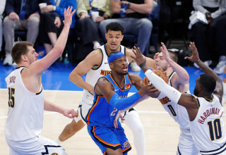 שיי גילג'ס-אלכסנדר במדי אוקלהומה סיטי (צילום: רויטרס)