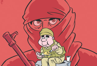  דז'ה וו. מרץ 1983, בעיר צור שבלבנון (צילום:  איור: איציק סמוכה)