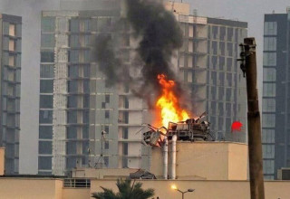 פגיעת טיל בבגדד (צילום: רויטרס)