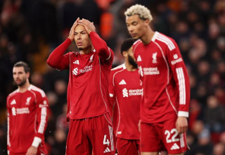 וירג'יל ואן דייק תופס את הראש (צילום: Carl Recine / Staff)