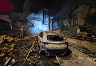 זירת הנפילה בנהריה (צילום: כבאות והצלה)