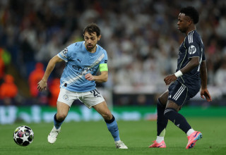 ברנרדו סילבה מול ויניסיוס, מנצ'סטר סיטי מול ריאל מדריד (צילום: רויטרס)