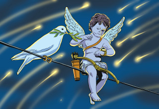 אולי בקרוב לא אצטרך עוד מקלטים, האהבה תהיה לי המקלט (צילום: איור: אורי פינק)