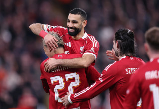 מוחמד סלאח שחקן ליברפול חוגג מול גלאטסראיי (צילום: אימג'בנק  GettyImages)