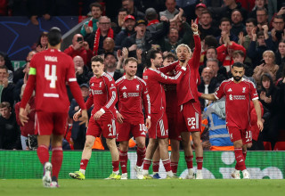 שחקני ליברפול חוגגים (צילום: GettyImages)