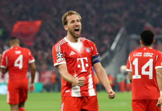 הארי קיין שחקן באיירן מינכן חוגג (צילום: GettyImages)