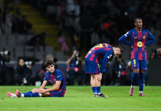 שחקני ברצלונה מאוכזבים (צילום: Gettyimages)