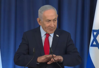 בנימין נתניהו במסיבת עיתונאים (צילום: צילום מסך לע"מ)