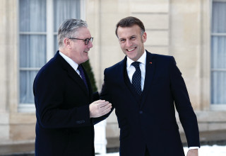 עמנואל מקרון, קיר סטארמר (צילום: רויטרס)