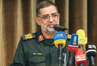 דובר משמרות המהפכה שחוסל עלי מוחמד נאיני (צילום: צילום מסך רשת X)