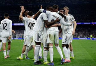 שחקני ריאל מדריד חוגגים (צילום: Gettyimages)