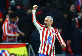 אנטואן גריזמן שחקן אתלטיקו מדריד חוגג שער (צילום: רויטרס)