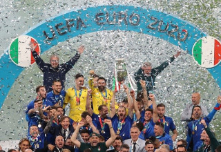 איטליה חוגגת את הזכייה ביורו 2020 (צילום: CATHERINE IVILL)